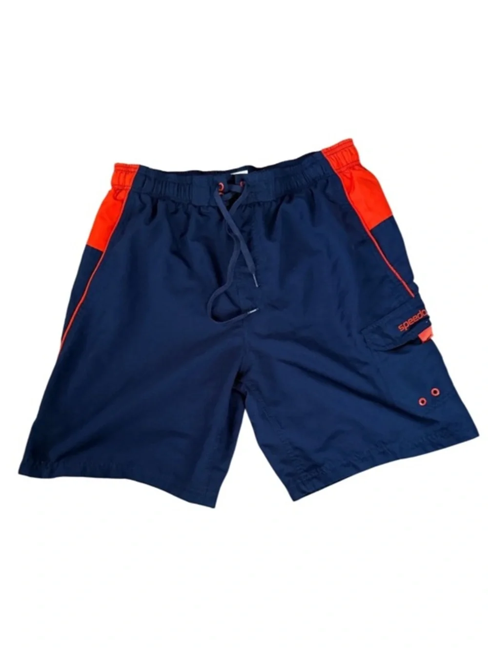 Speedo Men’s Swim Trunks - Navy & Orange Board Shorts - Size‎ Large